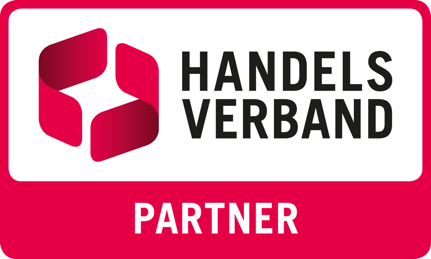 Handelsverband Partnerabzeichen mit rotem geometrischem Symbol